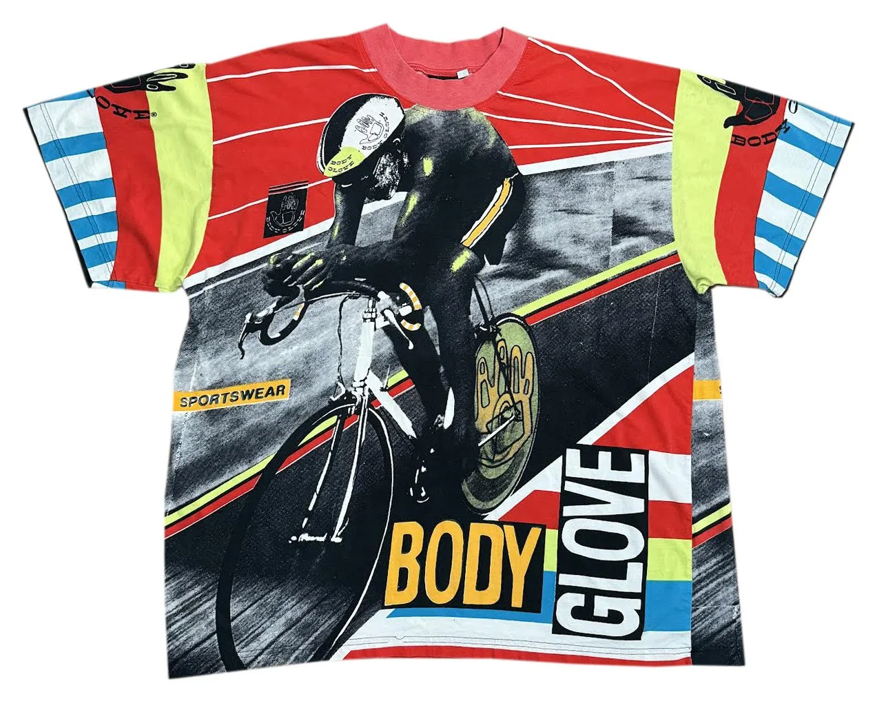 Vintage Body Glove All Over Print T Shirt (Size L) — RootsBK